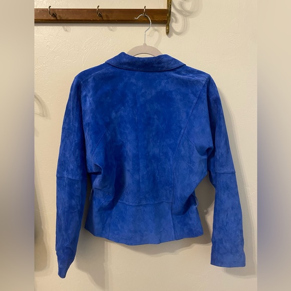 Vintage 100% Leather Cobalt Blue Jacket! - Picture 5 of 12